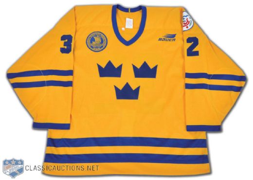 Niklas Anderssons Team Sweden 1996 World Cup of Hockey Game-Issued Jersey 