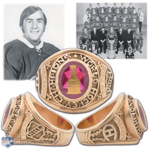 Rogatien Vachons 1967-68 Montreal Canadiens Stanley Cup Championship Gold Ring