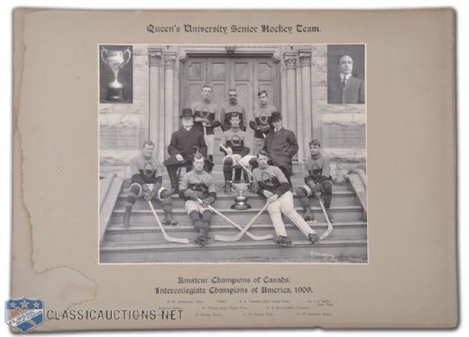 1909 Queens University Hockey Team Cabinet Photograph (16 x 22)