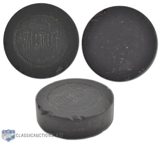 Scarce 1910s Victor Two-Piece Hockey Puck