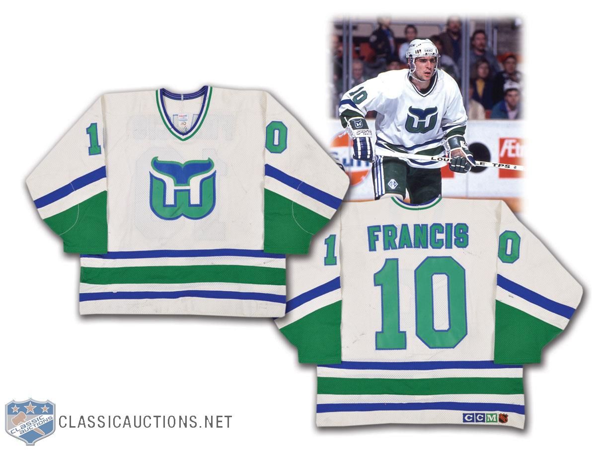 Ron Francis #10, Hartford Whalers White CCM high quality Throwback Jersey