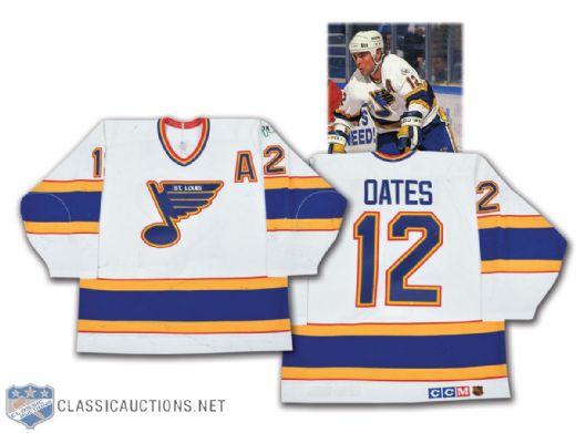 Adam Oatess 1989-90 St. Louis Blues Game-Worn Alternate Captain’s Jersey With Dan Kelly Patch - Photo-Matched!