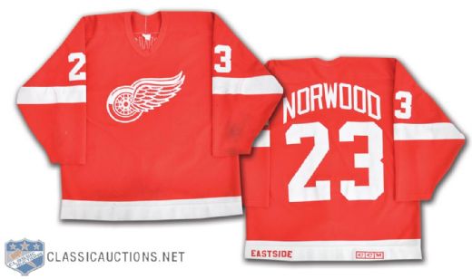 Lee Norwoods Circa 1988-89 Detroit Red Wings Game-Worn Jersey