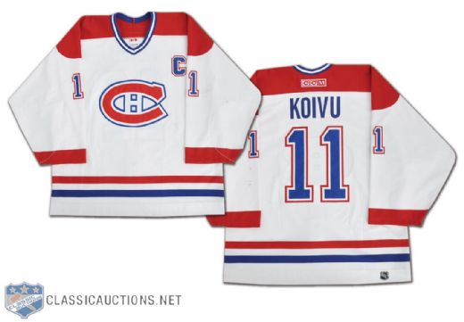 Saku Koivu 2001-02 Montreal Canadiens Game Worn Jersey 