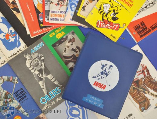 1970s WHA Team and League Media Guide Collection of 41