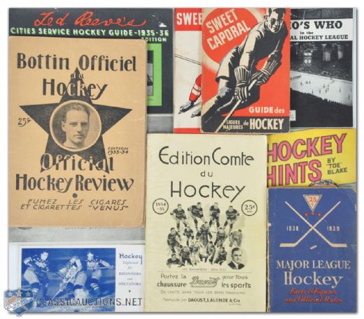 1930s & 40s Hockey Guide Collection of 10