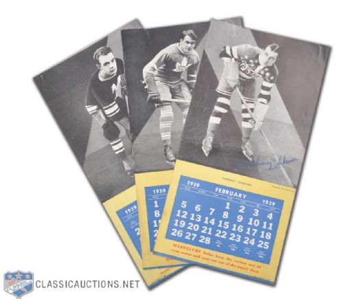 1939 Imperial Oil NHL Stars Calendar, Featuring 7 HOFers Including Shore, Joliat & Apps
