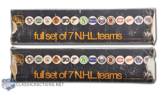 Early-1970s Eagle Toys Table Top Tin Hockey Players Set of 14 Teams in Boxes