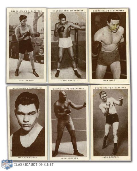 1938 Churchman Boxing Personalities Complete 50-Card Set 