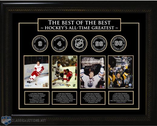 Best of the Best--Howe/Orr/Gretzky/Lemieux--Signed Display