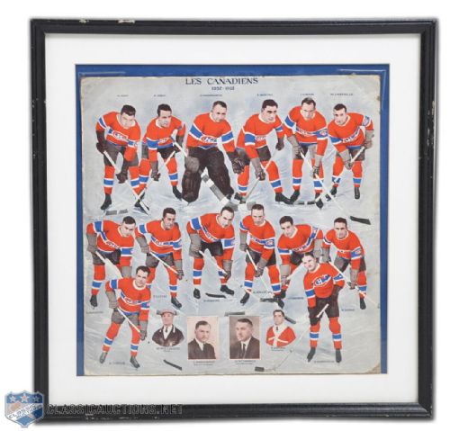 1932-33 Montreal Canadiens Framed Team Photo Jigsaw Puzzle - Uncut!