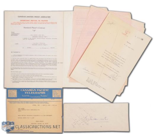 Jean Beliveaus 1952-53 Quebec Aces Players Contract & Document Collection