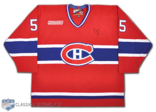 Igor Ulanov Montreal Canadiens Signed "Game One 2000" Game-Worn Jersey