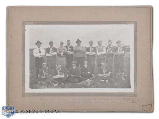 Eddie Shores 1922 Cupar Baseball Club Team Cabinet Photo (10 3/4" x 14 3/4")