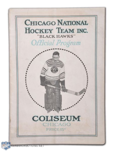 Scarce 1926-27 First Year Black Hawks Program from Chicago Coliseum vs. Toronto St. Pats