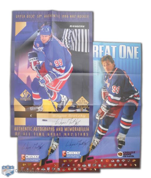 Wayne Gretzky Autographed Promo Posters, Collection of 3