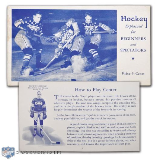 1932 Nestor Johnson Hockey Booklet With Morenz & Gardiner