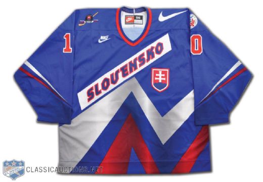 Oto Hascak Team Slovakia 1996 World Cup of Hockey Pre-Tournament Game-Worn Jersey