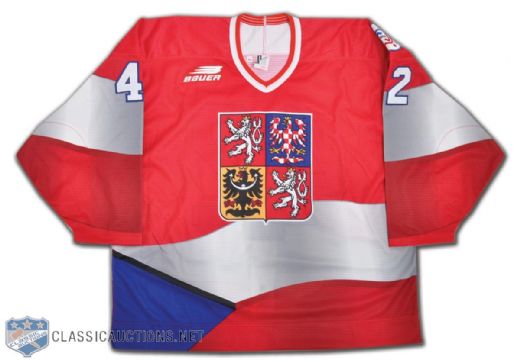 Josef Beranek Team Czech Republic 1996 World Cup of Hockey Game-Issued Jersey