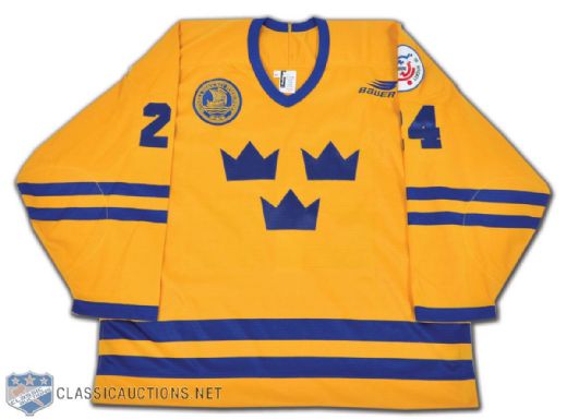 Niklas Sundstrom Team Sweden 1996 World Cup of Hockey Game-Issued Jersey
