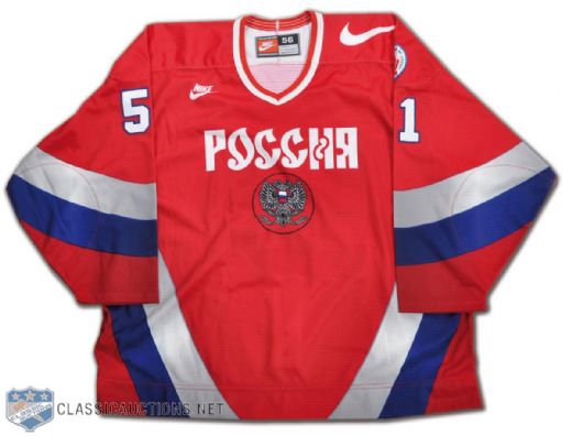 Andrei Kovalenko Team Russia 1996 World Cup of Hockey Game-Issued Jersey