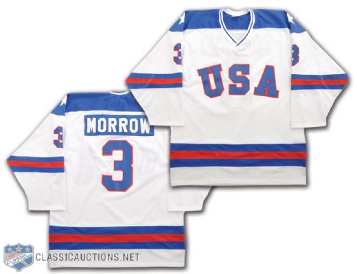 Ken Morrows "Miracle on Ice" 2002 Olympic Torch Ceremonies Team USA Worn Jersey