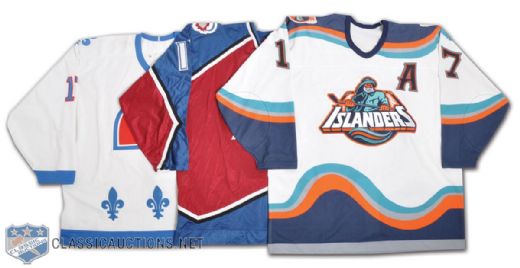 Wendel Clarks 1994-96 Nordiques, Avalanche and Islanders Game-Issued Jersey Collection of 3