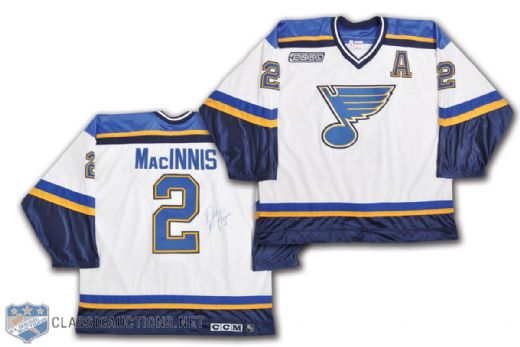 Al MacInniss 1999-2000 St. Louis Blues Signed Game-Worn Jersey