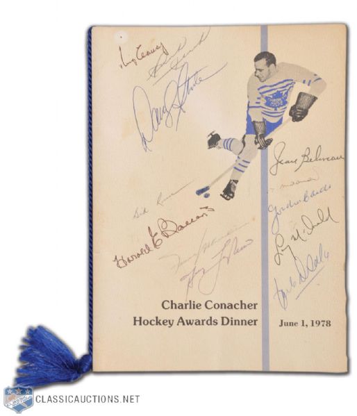 1978 Charlie Conacher Hockey Awards Dinner Program Autographed by 24