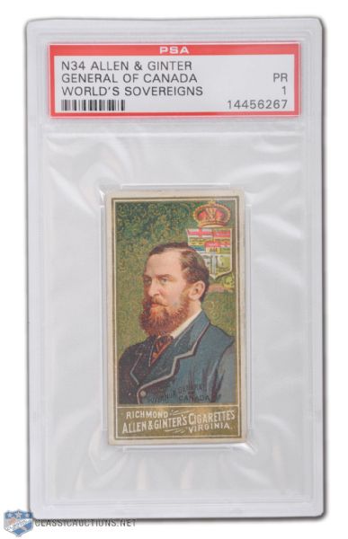 Rare Allen & Ginter 1889 Lord Stanley Governor General of Canada PSA Graded "Rookie" Card