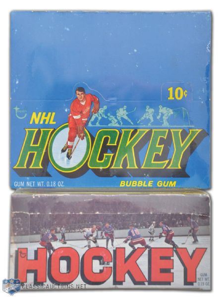 1968-69 and 1971-72 Topps Hockey Card Display Boxes
