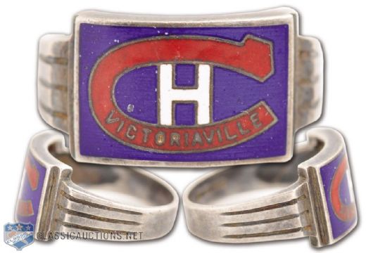 Victoriaville Canadiens Mid-1950s Sterling Team Ring