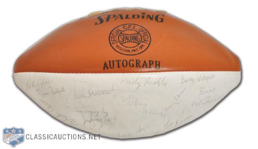 1966 British Columbia Lions Team-Signed Football Autographed by 26