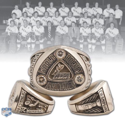 Gordie Howes 1973-74 Houston Aeros Avco Cup Championship Gold and Diamond Ring