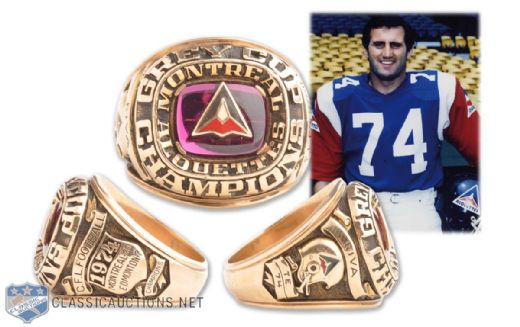 Peter Dalla Rivas 1974 Montreal Alouettes Grey Cup 10k Gold Championship Ring