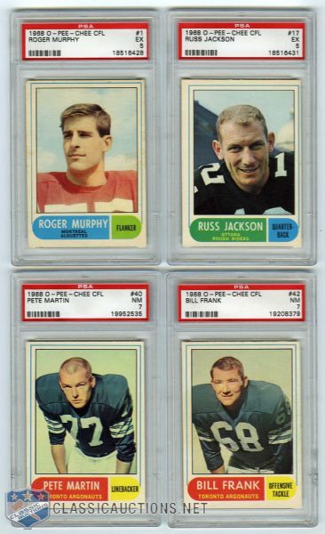 1968 O-Pee-Chee CFL Complete 132-Card PSA-Graded Test Set - No. 1 on the PSA Set Registry