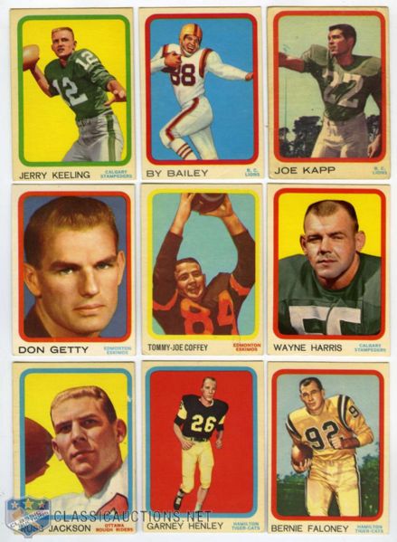 1963 Topps CFL Near Complete Set (79/88)
