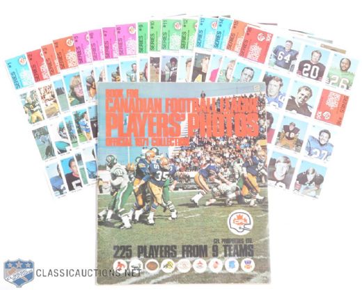 1971 CFL Players Eddie Sargent Complete Stamp Set in Panels with Album 