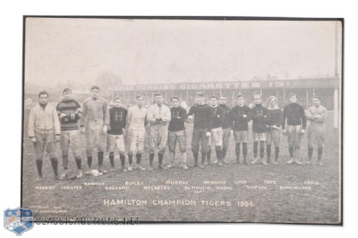 1906 Dominion Champions (Pre-Grey Cup) Hamilton Tigers Postcard