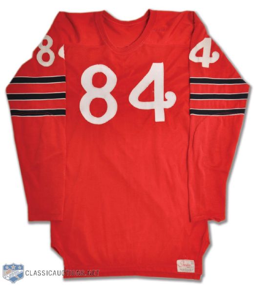 Vintage Circa 1950s Red with Black Stripes #84 Pro-Style Football Jersey 