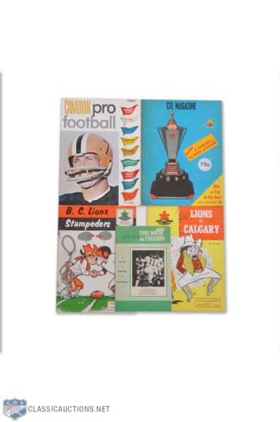 1960s CFL Program/Yearbook Collection of 5
