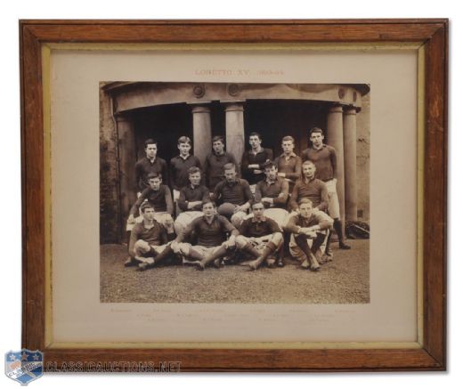 1893-94 Loretto XV Rugby Club Framed Team Photo (15” x 18”)