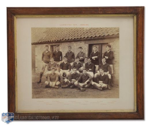 1894-95 Loretto XV Rugby Club Framed Team Photo (15” x 18”) 