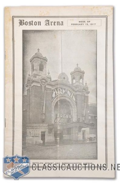 1917 Boston Arena Hockey Program - Harvard vs. Yale