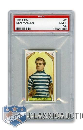 1911-12 Imperial Tobacco C55 #7 William "Ken" Mallen RC - Graded PSA 7.5 - Highest Graded!