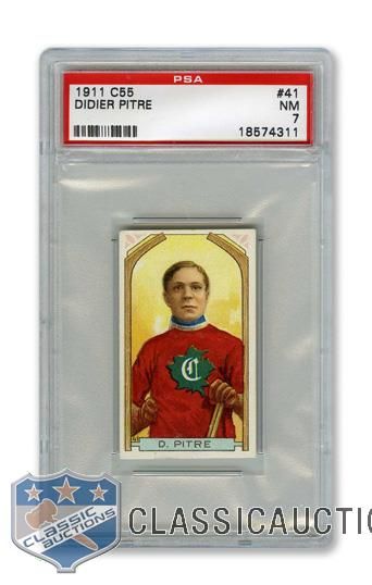 1911-12 Imperial Tobacco C55 #41 HOFer Didier "Cannonball" Pitre - Graded PSA 7