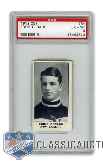 1912-13 Imperial Tobacco C57 #34 HOFer Edward "Eddie" Gerard RC - Graded PSA 6