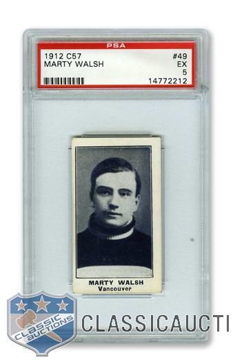 1912-13 Imperial Tobacco C57 #49 HOFer Martin "Marty" Walsh - Graded PSA 5