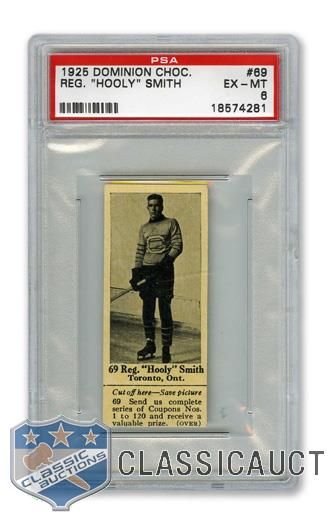 1925 Dominion Chocolate #69 HOFer Reginald "Hooley" Smith - Graded PSA 6 - Highest Graded!