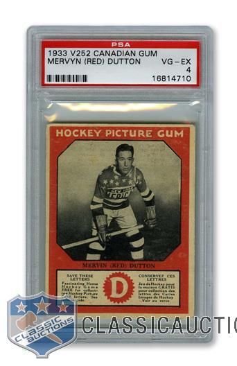 1933-34 Canadian Gum V252 HOFer Mervyn "Red" Dutton RC - Graded PSA 4